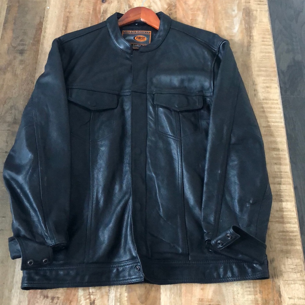 Classic leather gear men jacket